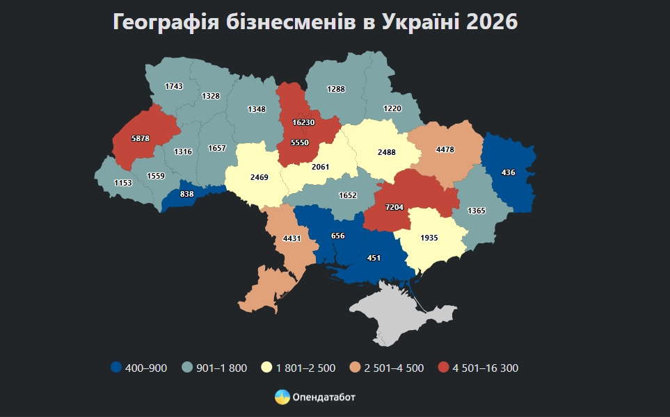 Український бізнес у цифрах: де зосереджені підприємці та чому Вінниччина серед активних регіонів